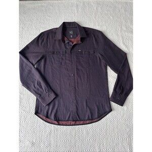 Armani Exchange Button Up Shirt Men M Burgundy Button-Down CollaredLogo